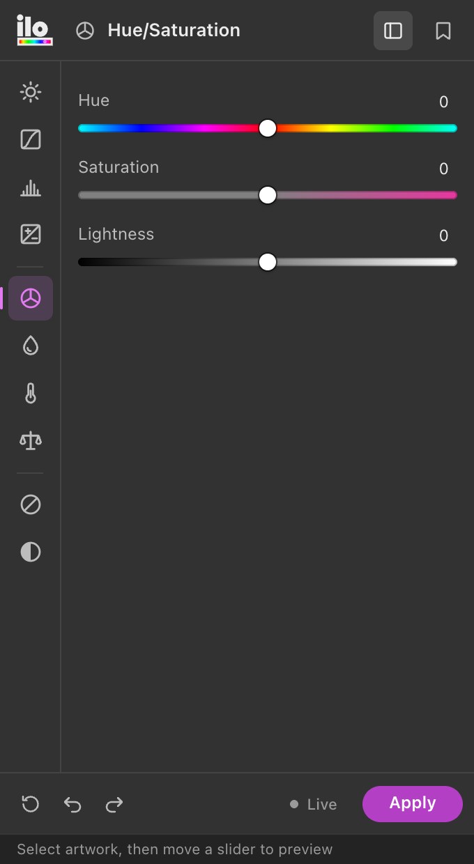 Hue/Saturation in Color Tools