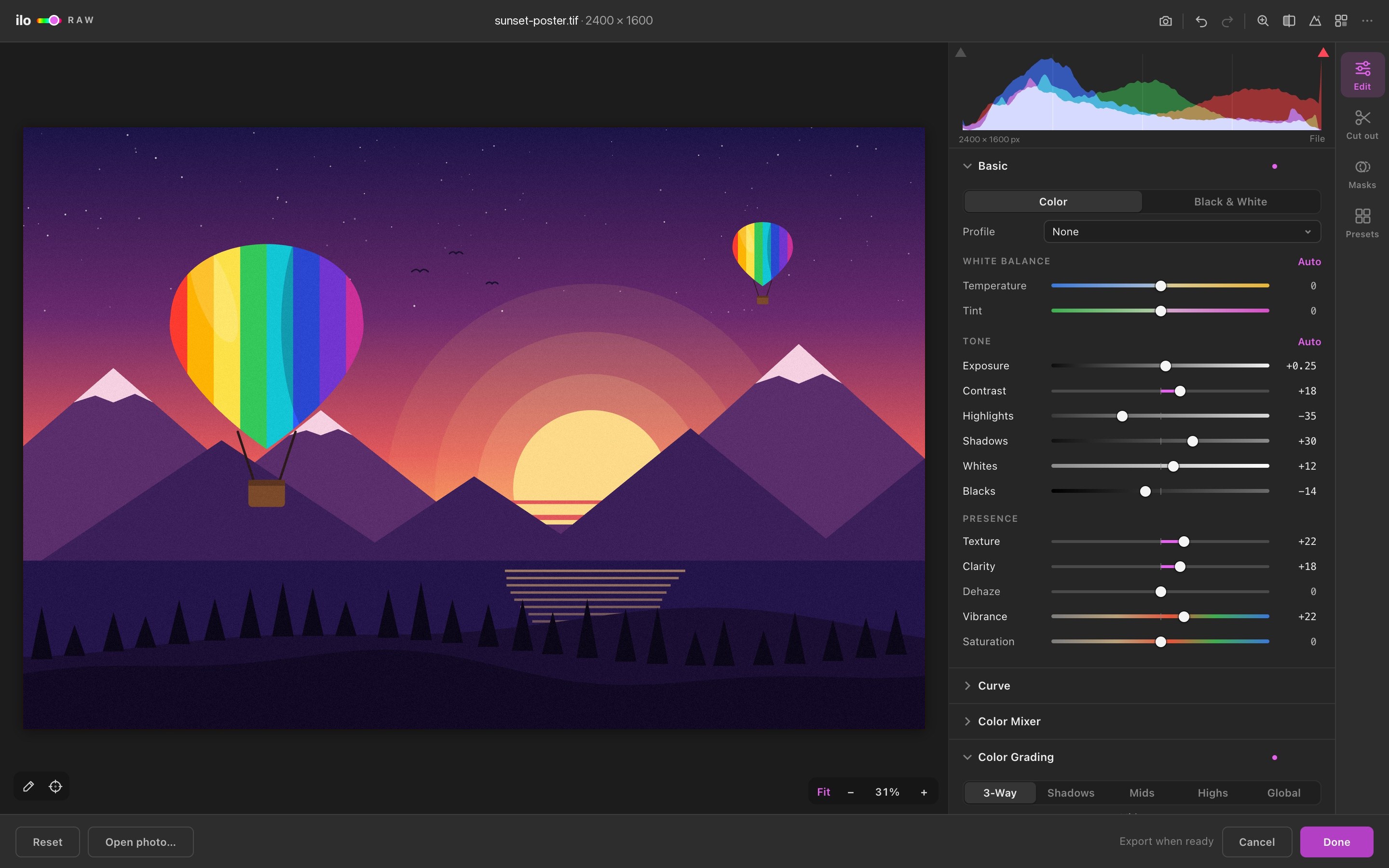The Ilo Raw editor