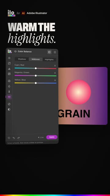 Colour balance for vector art