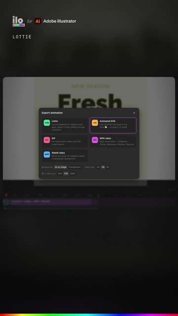 Export Lottie, GIF, MP4 and SVG from one design