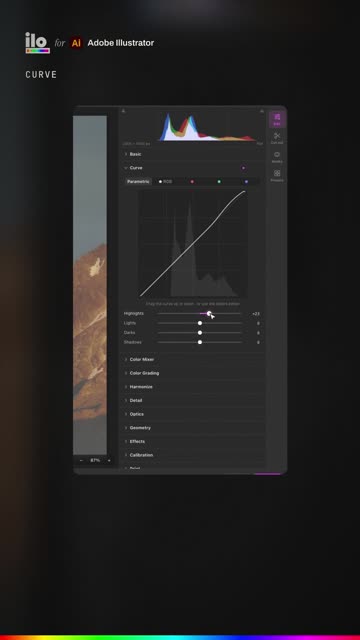Tone curve for photos in Illustrator