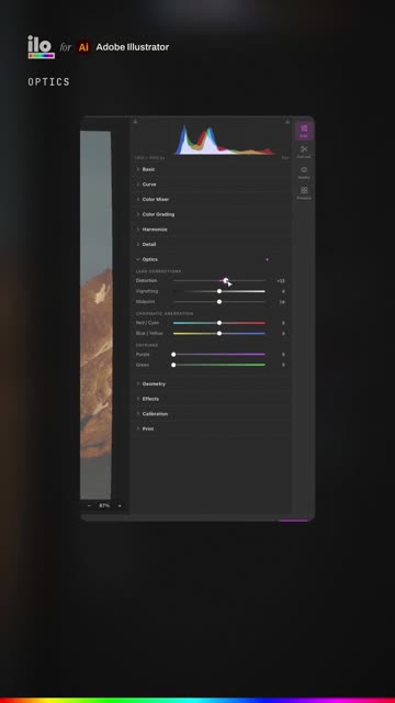 Fix lens distortion inside Illustrator