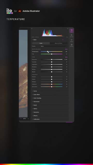 Fix white balance inside Illustrator