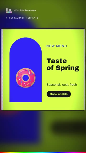 An animated restaurant post for social