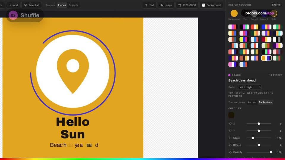 Recolour an animation in one click.: a step of the tutorial on the real software
